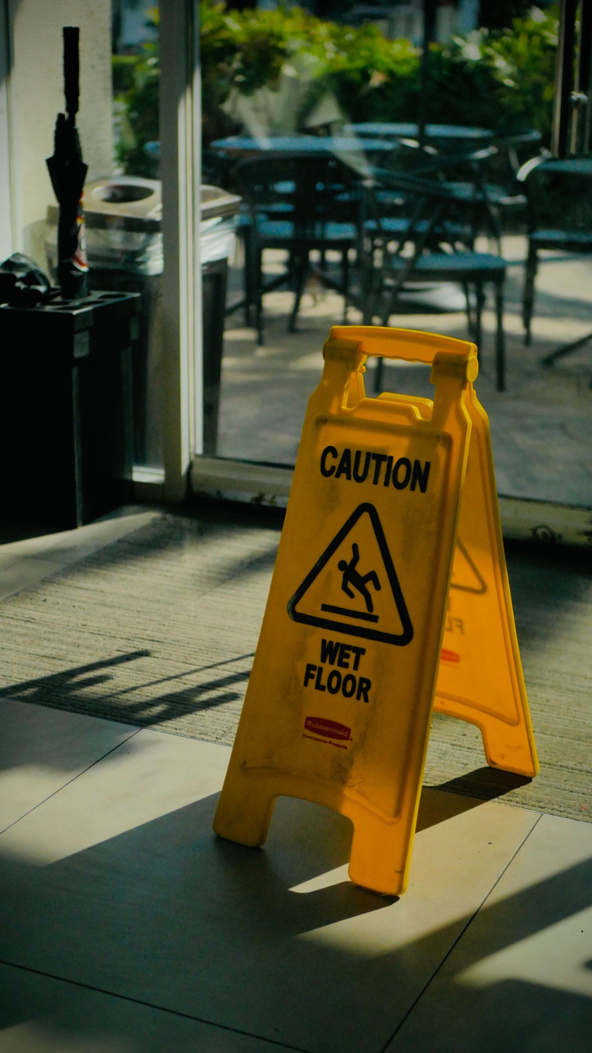 Wet floor caution sign